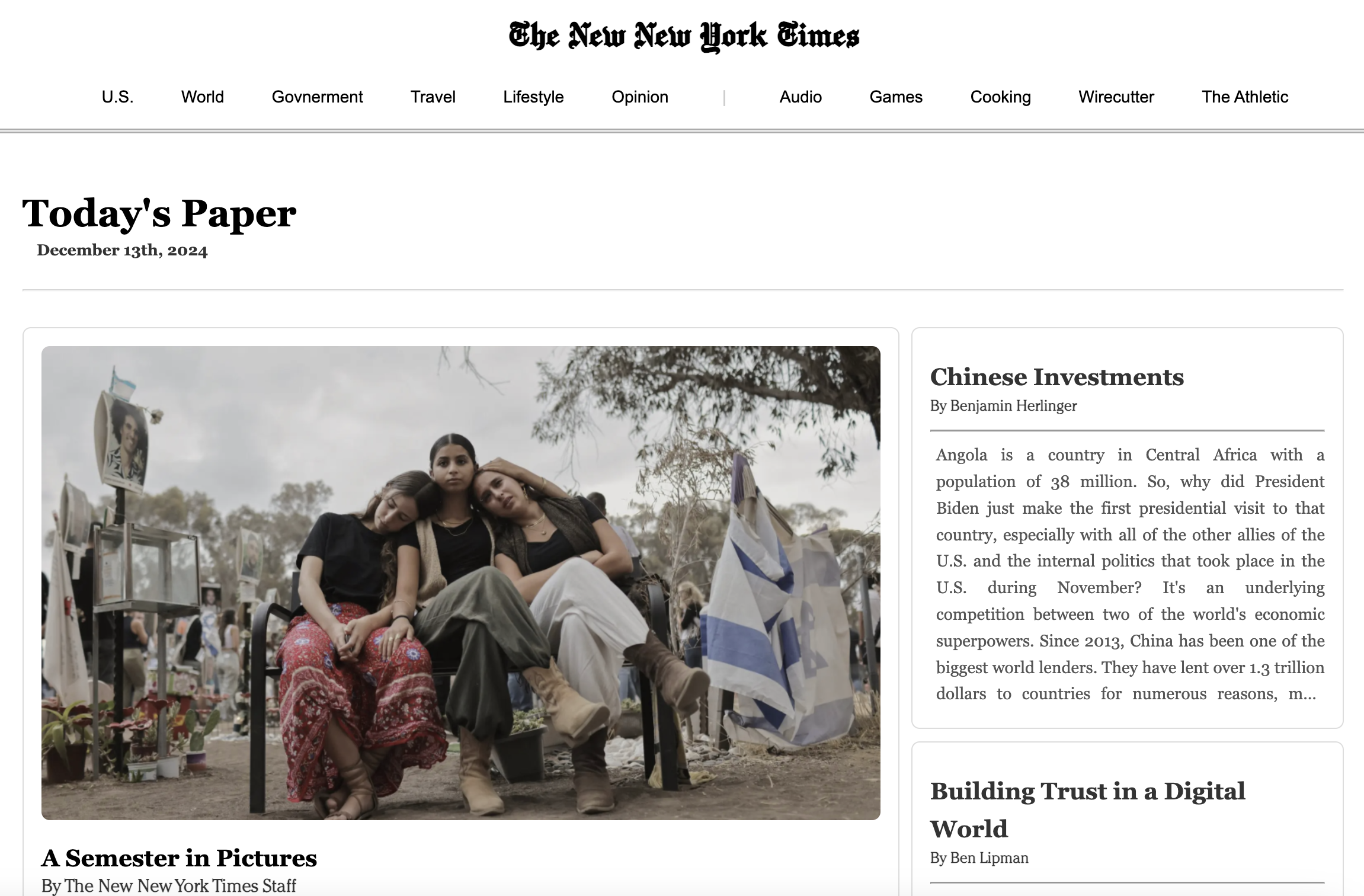 New York Times Mock Website Project Image